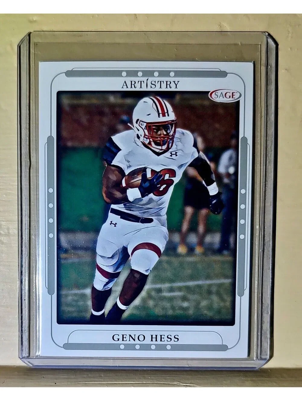 Geno Hess 2023 SAGE NFL Artistry Football #50 Card
